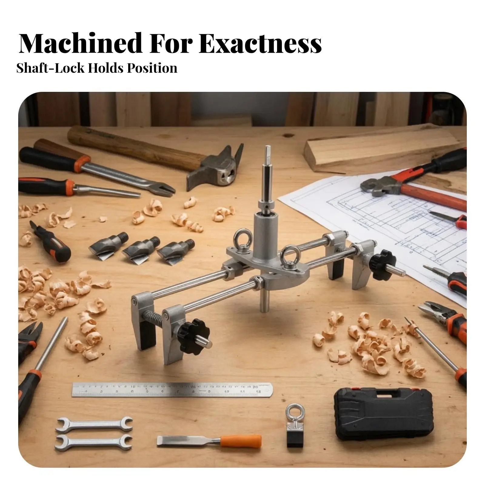 Sturdy Door Lock Router Template for Wood Door Hardware Installation with Sliding Positioning Parts and Metal Frame for Workshop