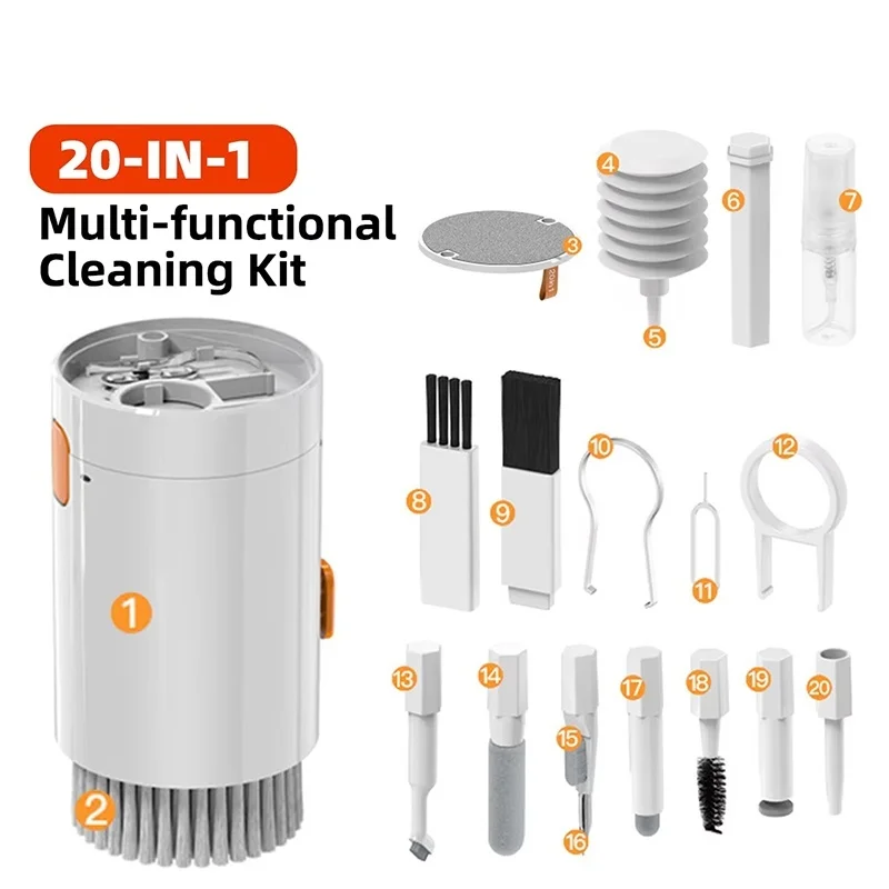20 in 1 Multi-Functional Digital Camera Headphones Clean Pen Phone Laptop Cleaning Brush Keyboard Cleaning Tools Keycap Puller