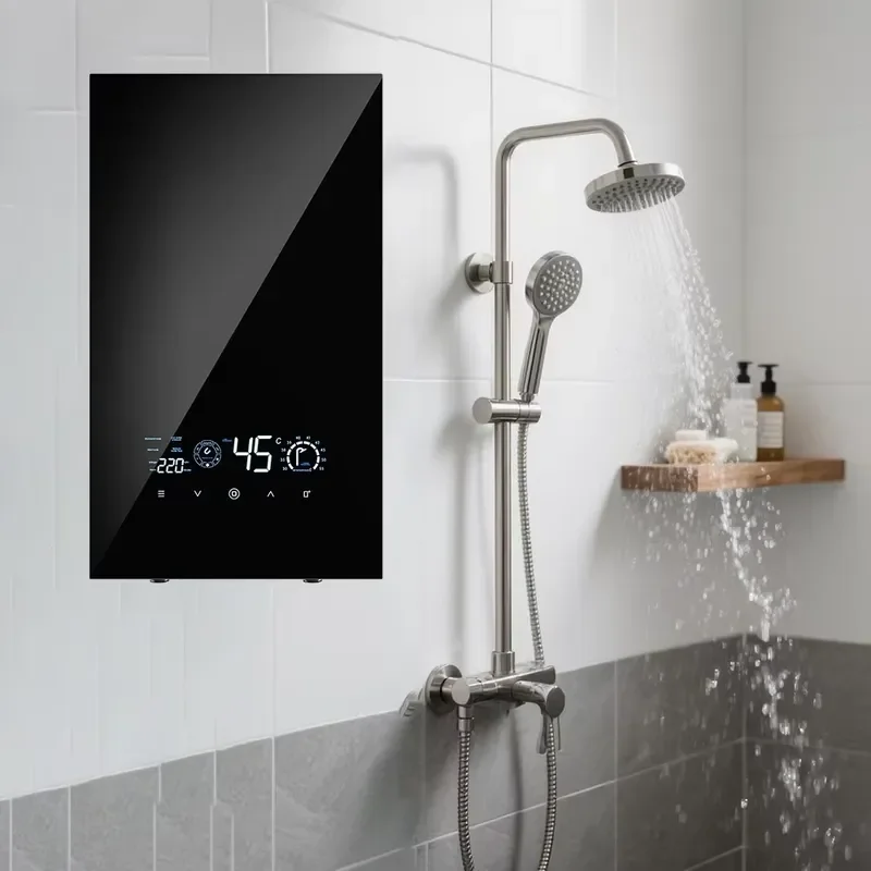 High Quality 8.5kW 12kW Smart Electric Instantaneous Tankless Hot Geyser Shower Water Heater for Bathroom Garage &