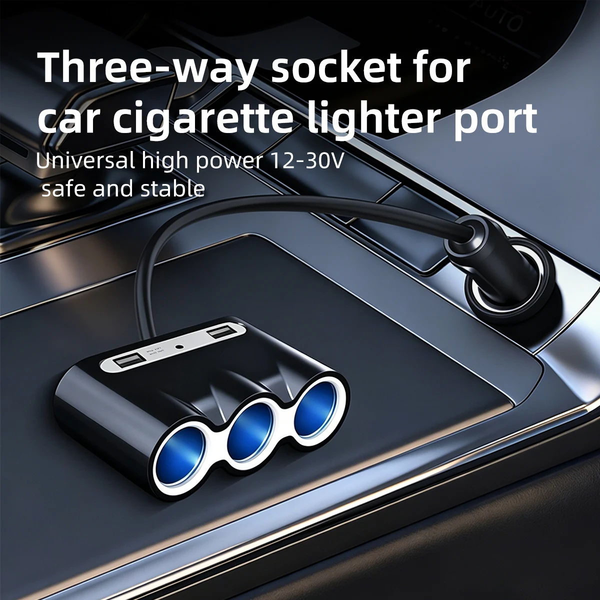 160W PD QUICK CHARGE QC3.0 Cigarette Lighter Adapter 12V/24V 3-Socket Power Splitter DC Outlet with 8.5A 2 USB Ports Car Charger