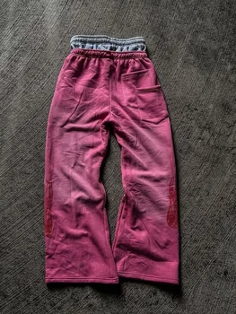 Loose Embroidered Straight Pants 2 Autumn and Winter Fashion High Street Ins Fashion Men's and Women's Loose Straight Embroidered Printed Casual Pants 2