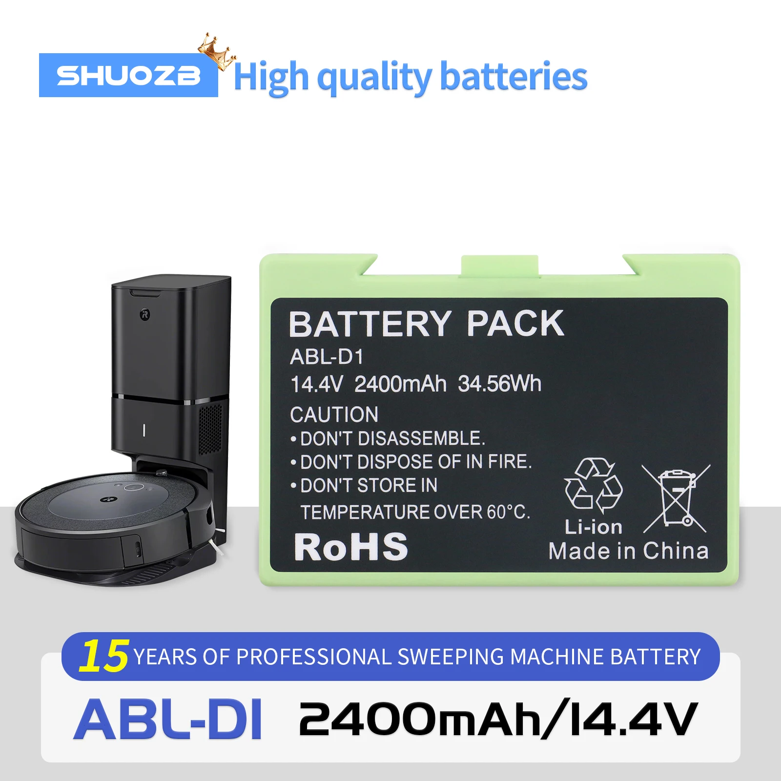 

Replacement ABL-D1 Battery for iRobot Roomba Vacuum Cleaner e Series e5 e6 and i Series i7 i7+ i8 7150 7550 e5150 e5152 4624864