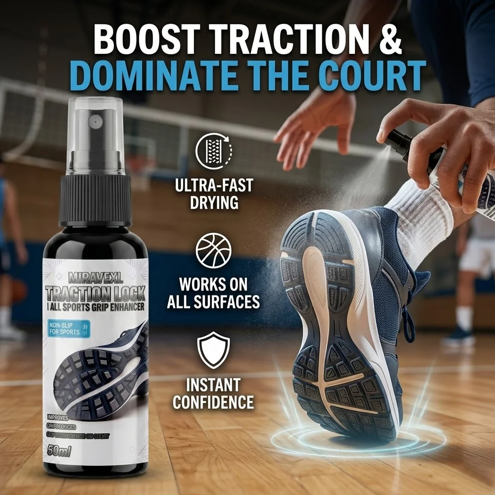 Spray Antideslizante para Zapatos 50ml, Potenciador de Tracción, Líquido Antideslizante para Suelas, Calzado Deportivo, Apto para Baloncesto, Voleibol, Tenis y Otros Deportes