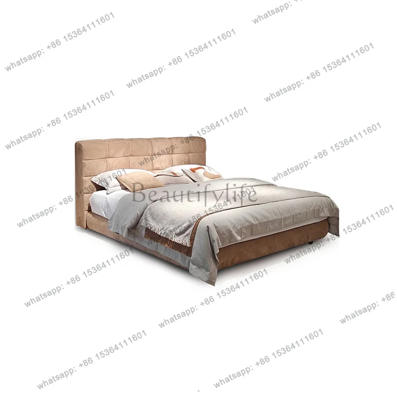Italian Queen Size Bed Backrest Designer Fabric 180X200cm Loft Bedroom Beds Double King Storage Cama