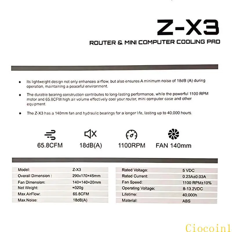 

Y1UB Router Охлаждающий вентилятор DC5V USB 29x17x4.5CM DIY Беспроводной телевизионный вентилятор вентилятор ноутбука