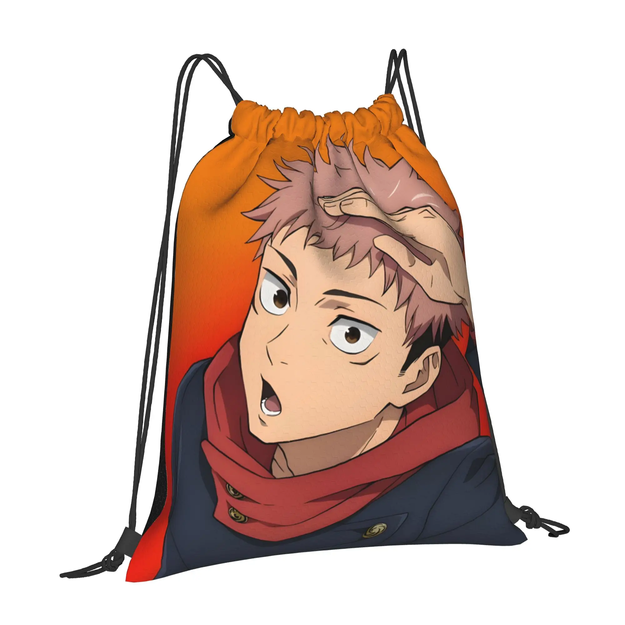 1 pc Yuji Itadori Anime Jujutsu Kaisen Kawaii Drawstring Bags Sports Shoe Clothes Storage Multi-function Teen Portable
