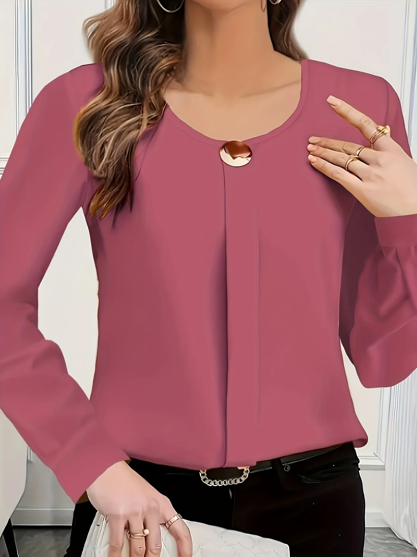 مزاجه فضفاض امرأة قميص أزياء عارضة بلوزة أنيقة طويلة الأكمام امرأة قميص عطلة نهاية الأسبوع الأعلى