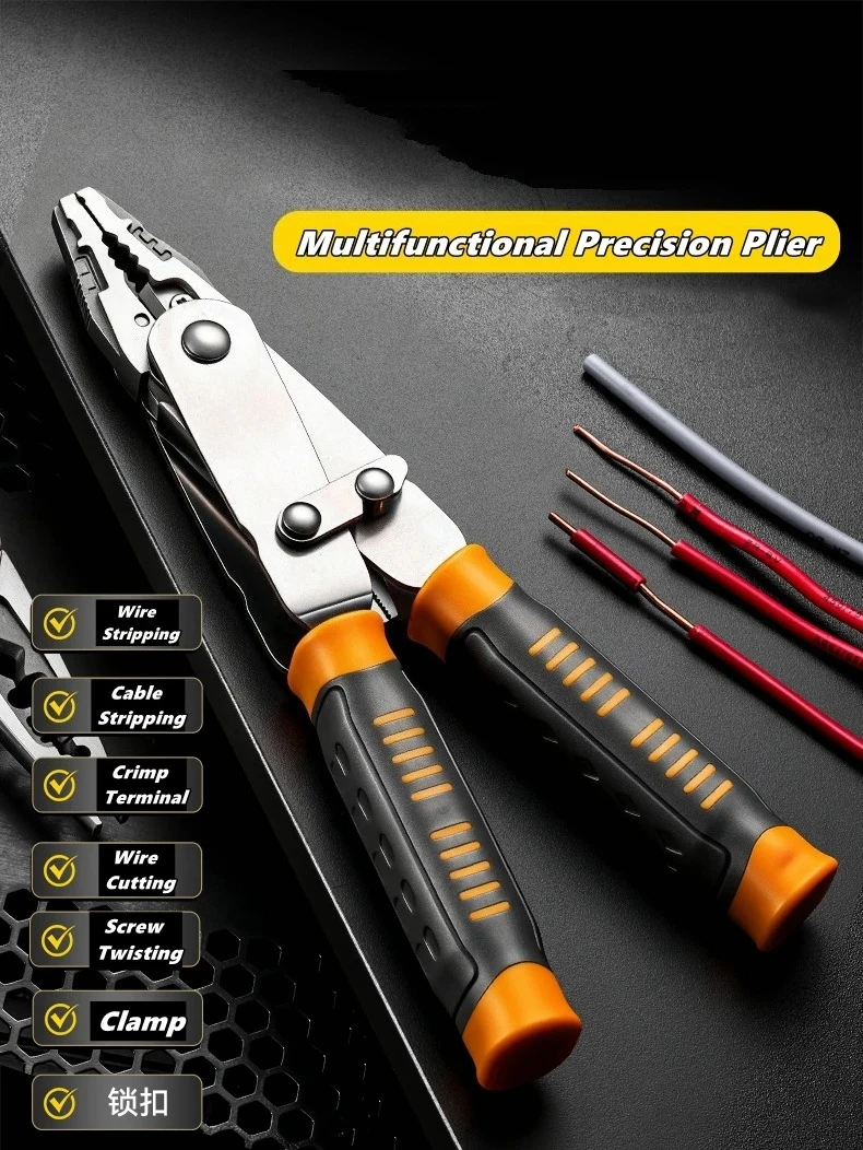 

Многофункциональные кусачки 2 в 1, высокопроизводительные игольчатые плоскогубцы и инструмент для зачистки проводов, практичный набор инструментов для электрика