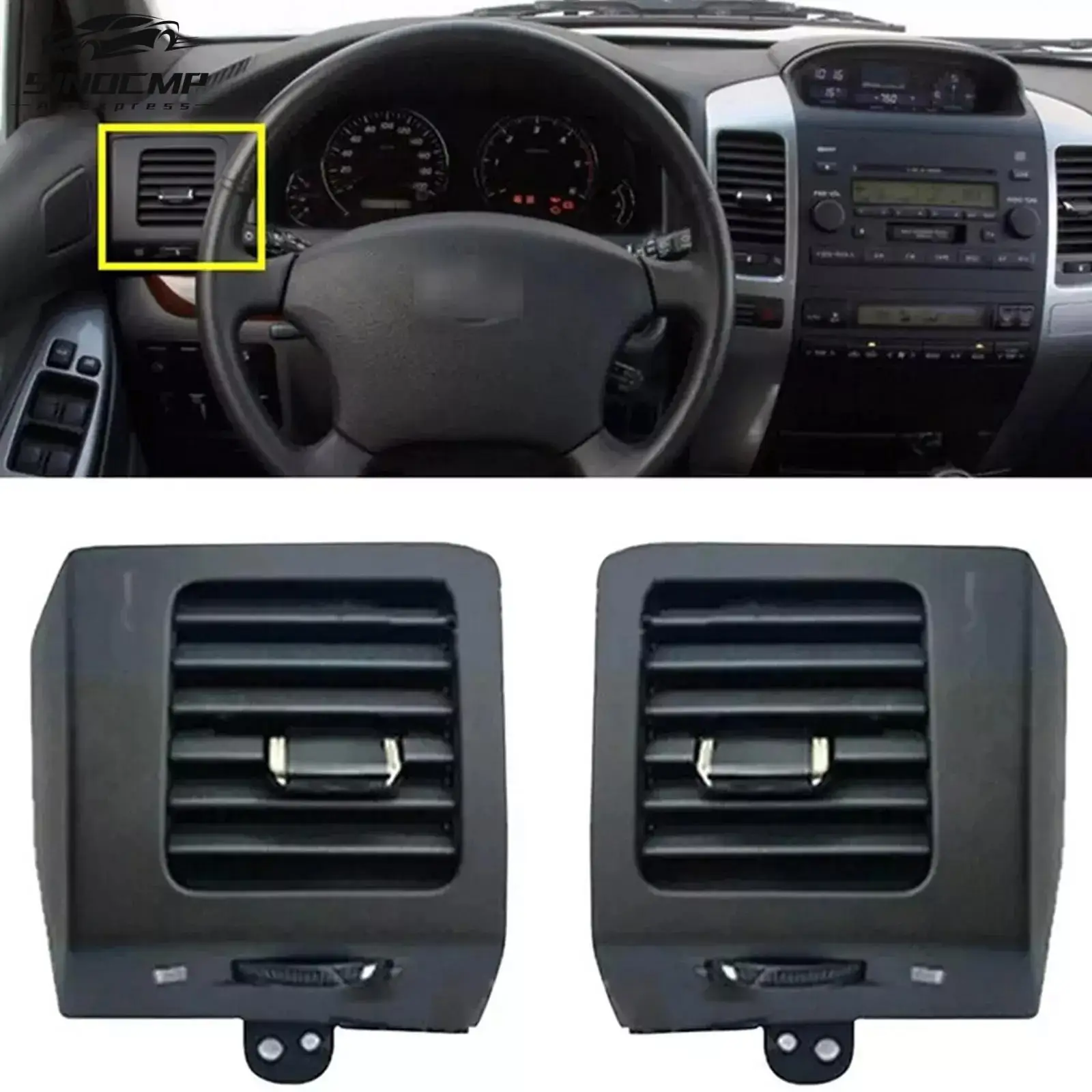 

2Pcs Air Vent Outlet A/C Black For Land Cruiser Prado 120 Lexus GX470 2003-2009 Car Air Components Vent Outlet Accessories