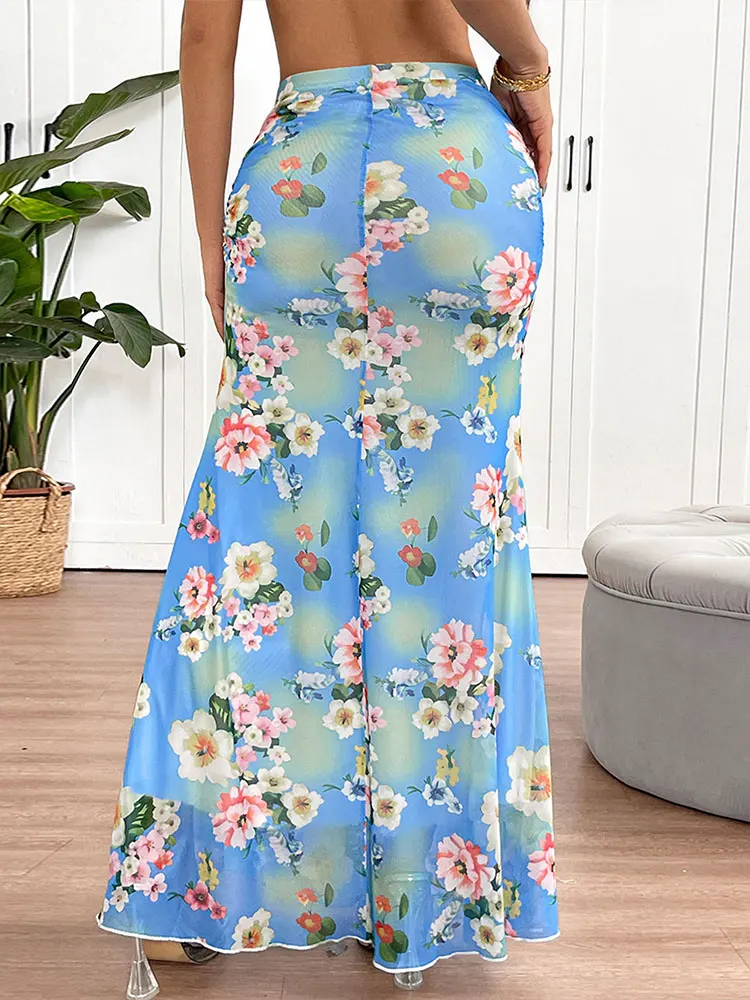 Gelitayon novas mulheres saia clubwear verão moda impressão casual magro versátil maxi saia elegante feminino clube festa saia de malha