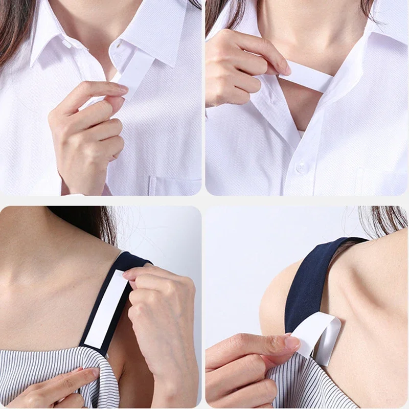 10/36pcs Collar stay Stickers invisibile Seamless Summer Clothes adesivo Anti-luce per donna uomo due dimensioni accessori di abbigliamento