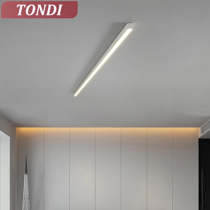 Modern LED Strip Ceiling Lights For Living Room Kitchen Dining Room Office Lighting Minimalist Corridor Porch Indoor Home Light