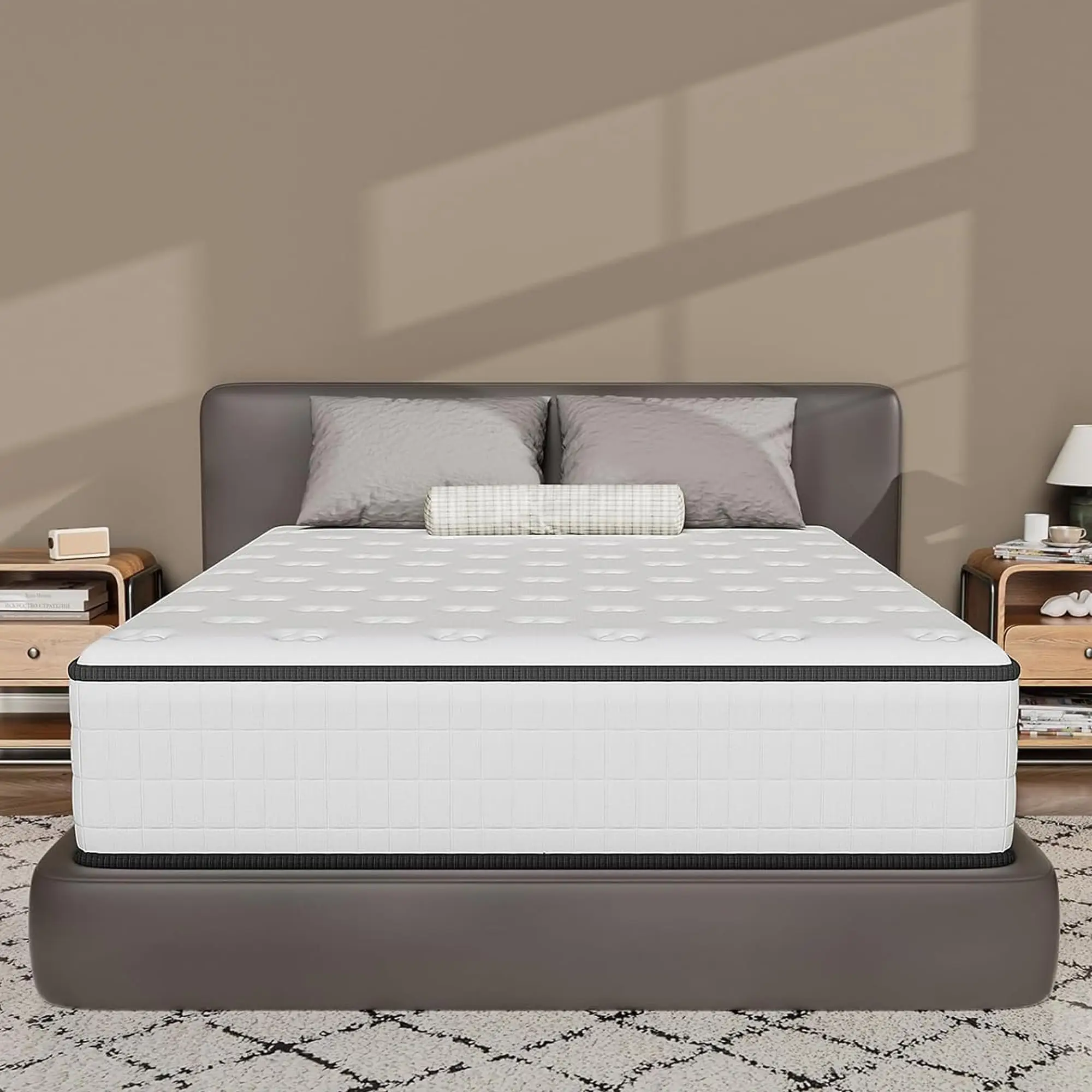 Matelas en mousse à mémoire de forme Dewinner, haute densité, fermeté moyenne, hypoallergénique, isolant thermique, 7 zones, réversible avec deux face