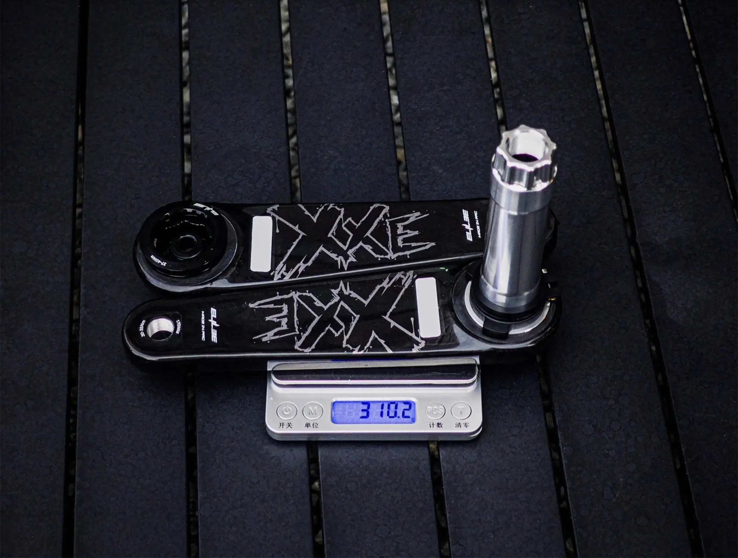 ELILEE XXE X310 Carbon-Rennrad-Kurbelgarnitur 24mm Titan-Achse Ultraleichte Kurbelarme X-Novanta Spider Leistungsmesser – Detail 16