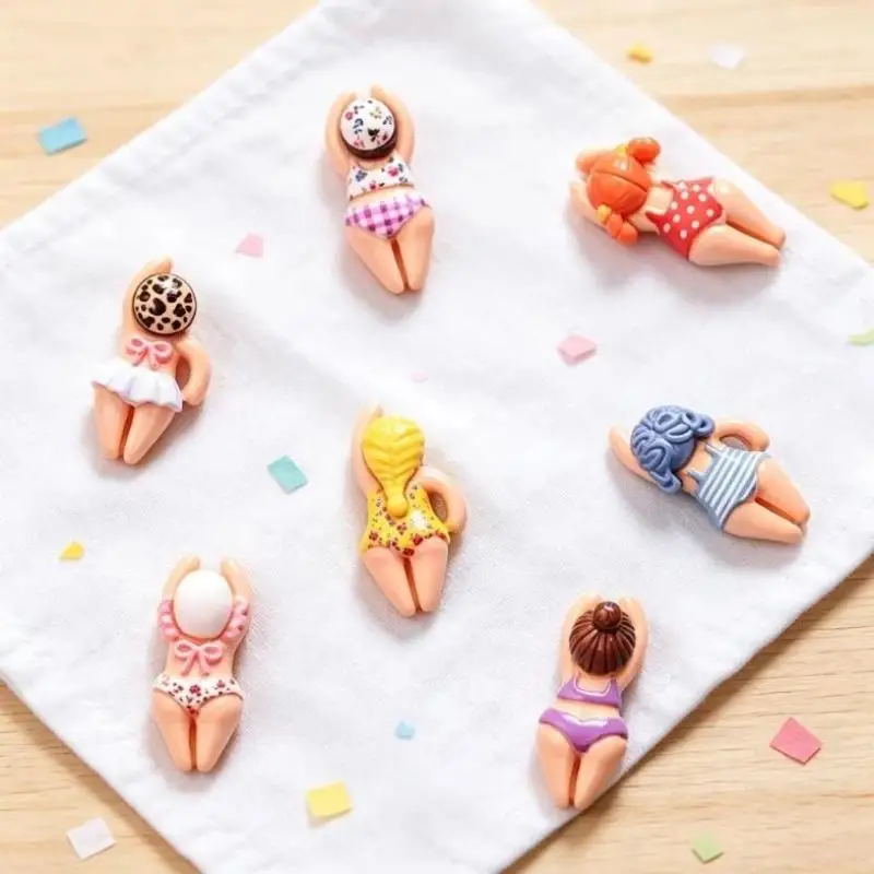 Vivid Swimming Bikini Girl Mini Resin Figurines 7/14PCS Waterproof for DIY Fairy Garden Party Favor Desk Decor