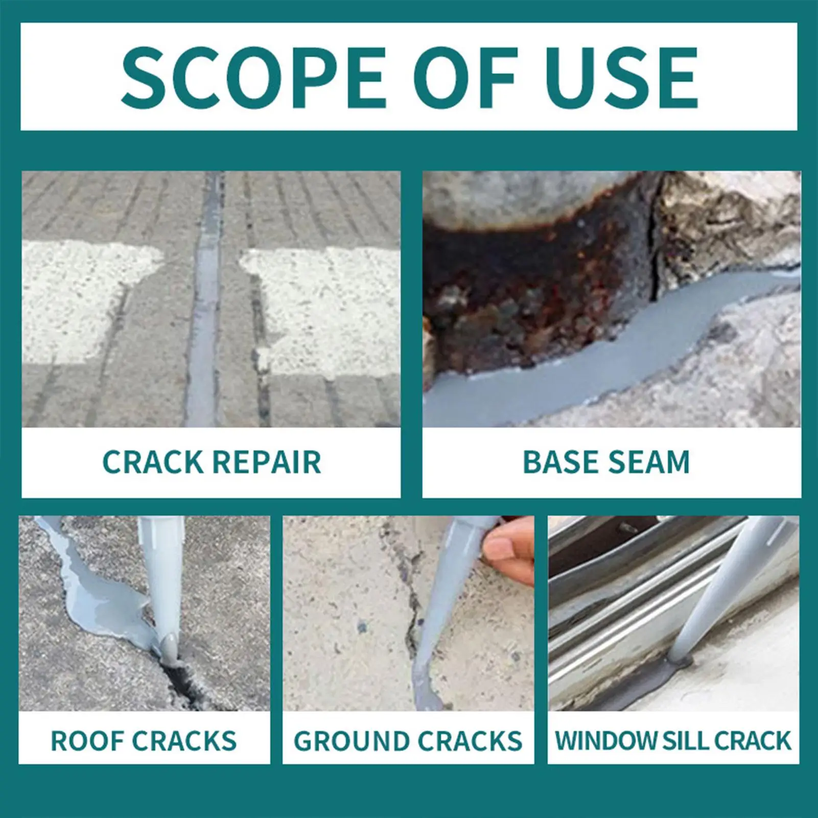 500ml Concrete Crack Filler Sealant Waterproof Quick-Drying Adhesive For Garage Floor Kitchen, Leak Repair For Corners