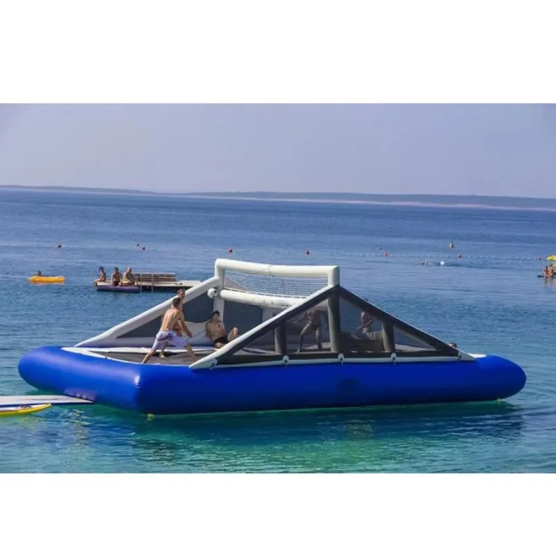 Giant Beach Volleyball Court Inflatable Water Floating Volleyball Court with Trampoline