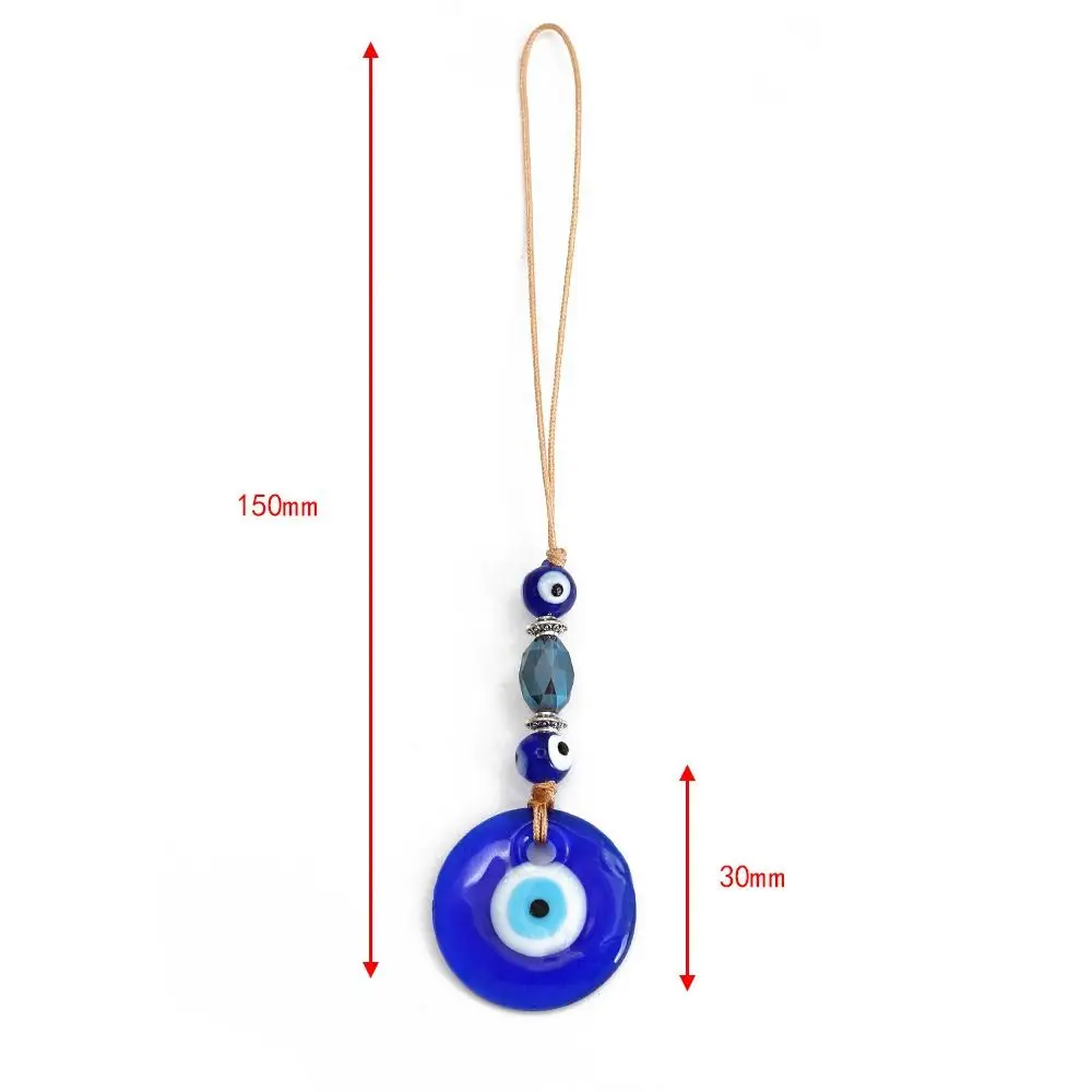 Bead Liuli Braided Rope Wall Hanging Handmade Craft Blue Eye Key Chain Home Wall Hanger Demon Eye Pendant Car Hanger Decoration