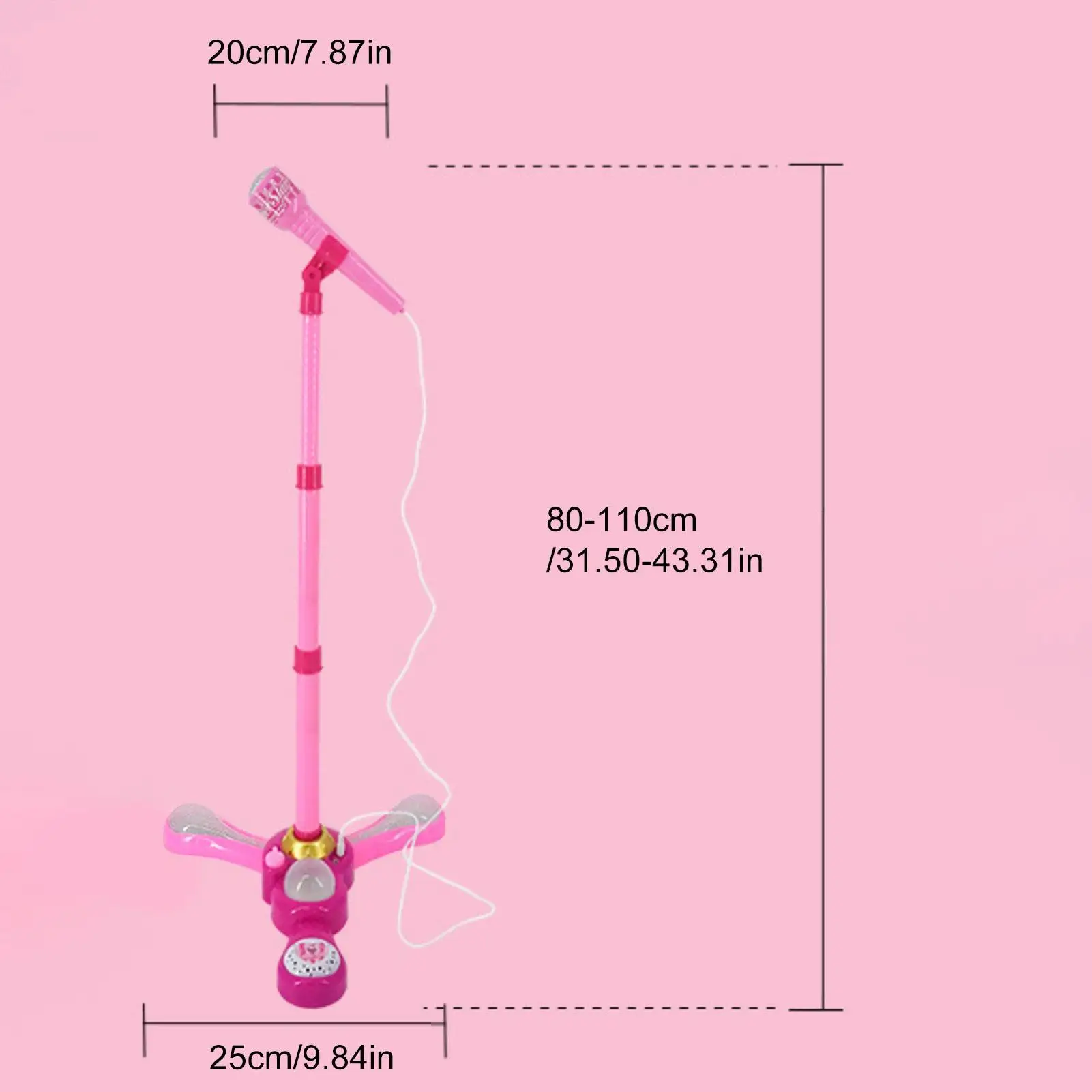 Microfono e supporto per bambini Luci colorate Macchina per karaoke Microfono musicale per bambini per cantare per bambini Aula per ragazze