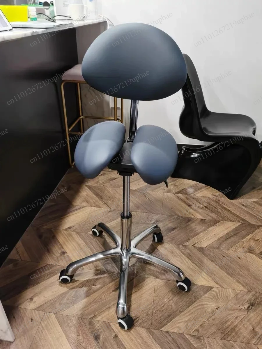 Ergonomic Split Saddle Stool Adjustable Swivel Lift Rotation Dental Chair Orthopedic Posture Stool for Salon