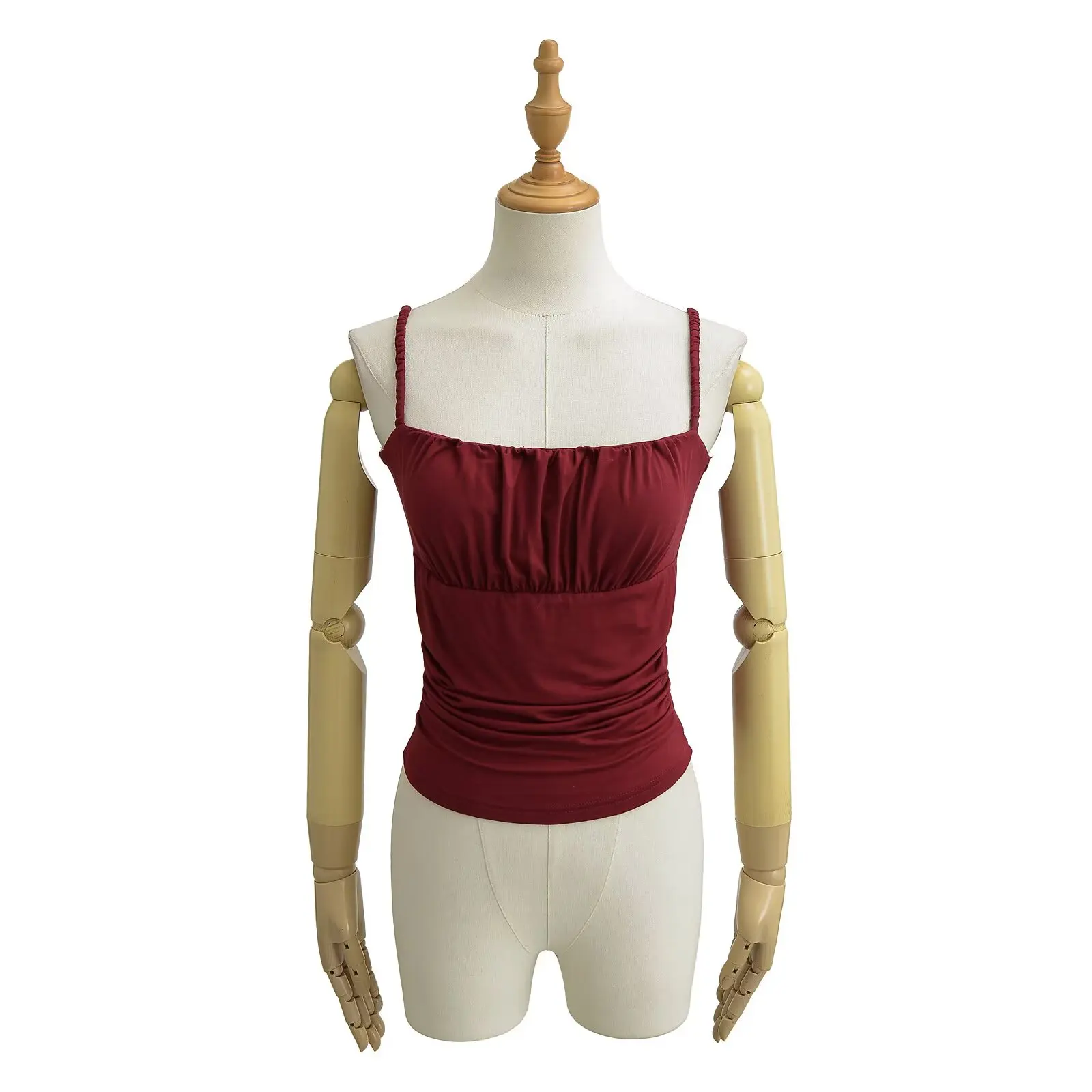 ey Pure Desire Sexy Girl Sle Bridesmaid orts Women's ort Sexy Bal Slim Fit Versatile Inner Wear Top with Pleats