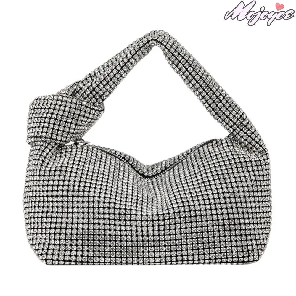 

Women Knot Evening Bag Rhinestone Bling Satchel Bag Glitter Diamond Clutch Purse Stylish Sparkle Crystal Clutch Lady Wedding Bag