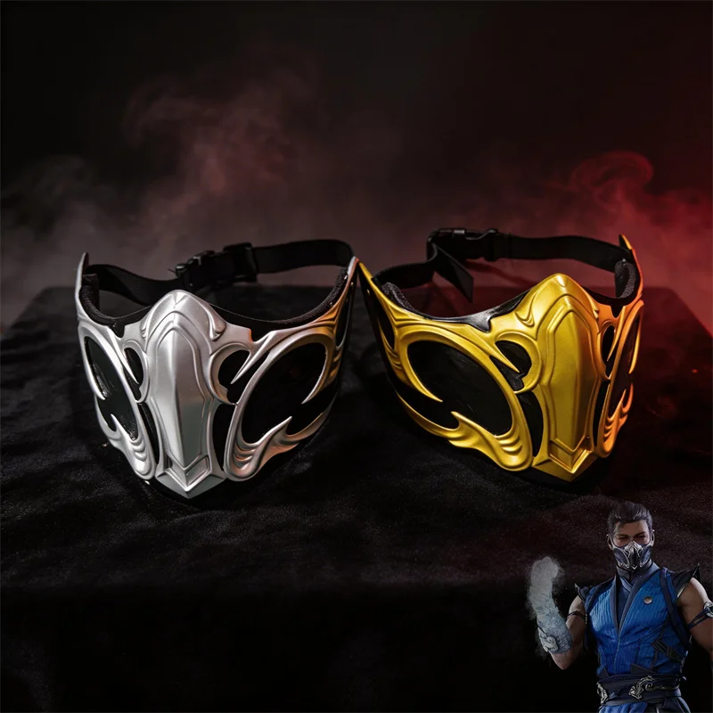 Game Movie Mortal Kombat 2 Sub Zero Cosplay Mask Half Face Helmet Halloween Costume Party Accessory Role Play Carnival Prop