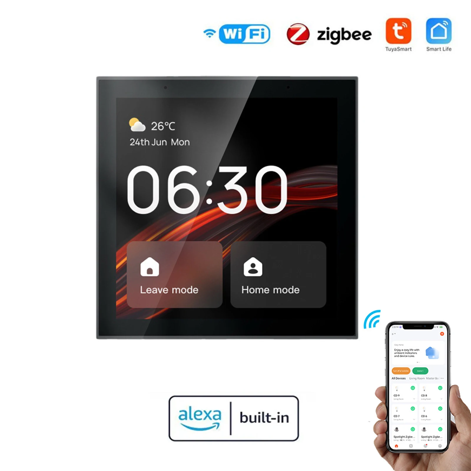 

Upgraded 4-inch Multifunctional For Zig Bee For Touch Screen Switch Central Control Panel Life App Control