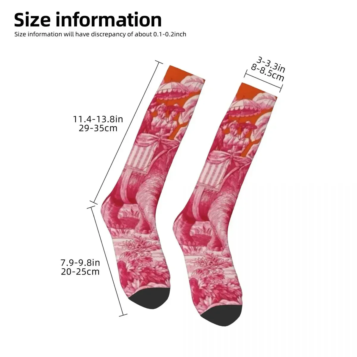 Toile De Jouy - Pink And Orange Socks Harajuku High Quality Stockings All Season Long Socks Accessories for Man's Woman's Gifts