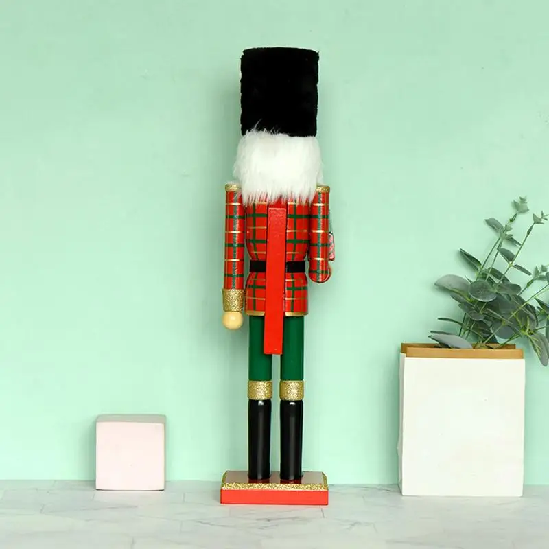 Nutcracker Christmas Decorations 19.69in Traditional Wooden Nutcracker Soldier Figure Wooden Christmas Nutcracker Festive