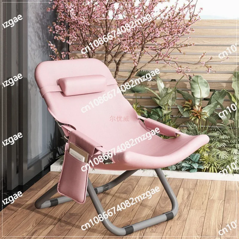 

Lunch break recliner household folding chair summer leisure simple back chair small portable lazy chair balcony nap bed