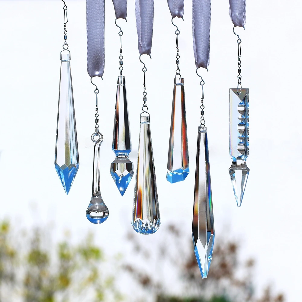 1Pc 100mm Rocket Head Prism Hanging Bead Drop Icicle Crystal Glass Pendant Chandelier Lamp Lighting Part Craft Supply Home Decor