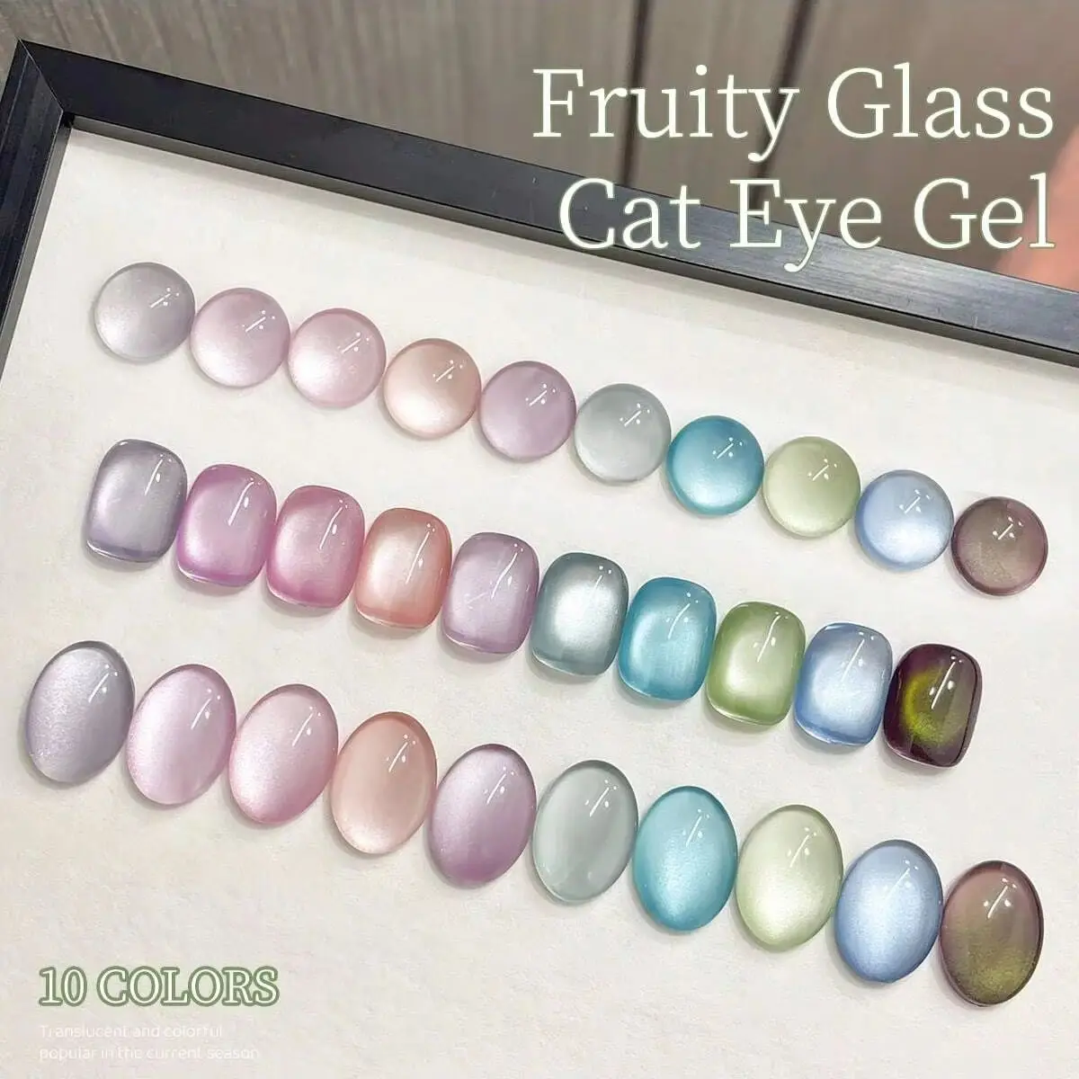 XEIJAYTI 1 szt. Szklany Lakier Hybrydowy do Paznokci Efekt Kociego Oka, Połyskujący Miętowy Zielony Lakier Hybrydowy Soak Off, Magnetyczny Efekt do Paznokci do Salonu i Manicure Domowego