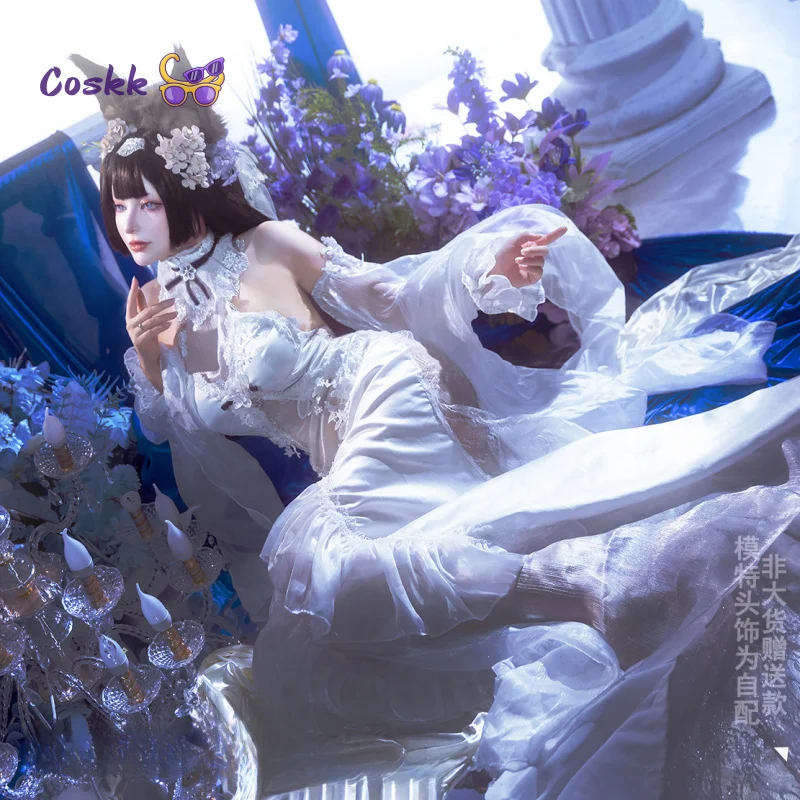 Game Azur Lane Amagi Cosplay Costume White Sexy Wedding Dress Uniform Halloween Carnival Party Women Clothes New