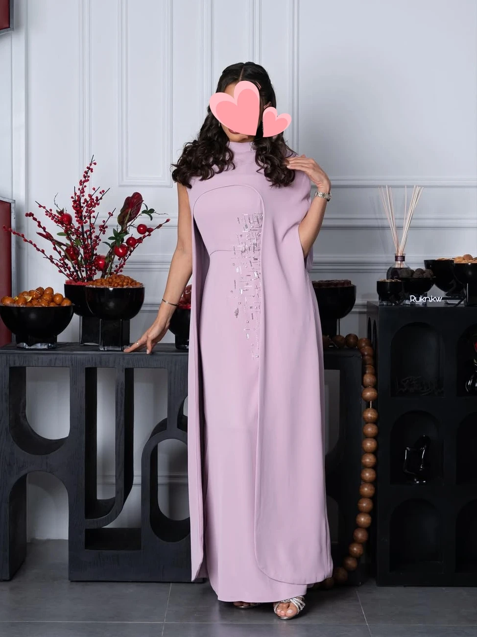 Oisslec Dress Elegant Vintage Sweet Pink Beads Cape Crystal New Customized Formal Occasion Prom Dress Evening Party Gowns