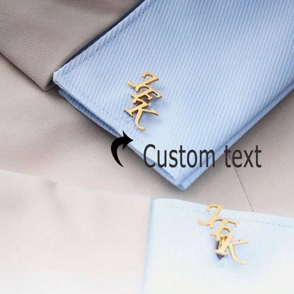 

Customized 3 Letter Cufflinks For Men Personalized Stainless Steel Name Cufflinks Groom Dress Wedding Party Jewelry Gift