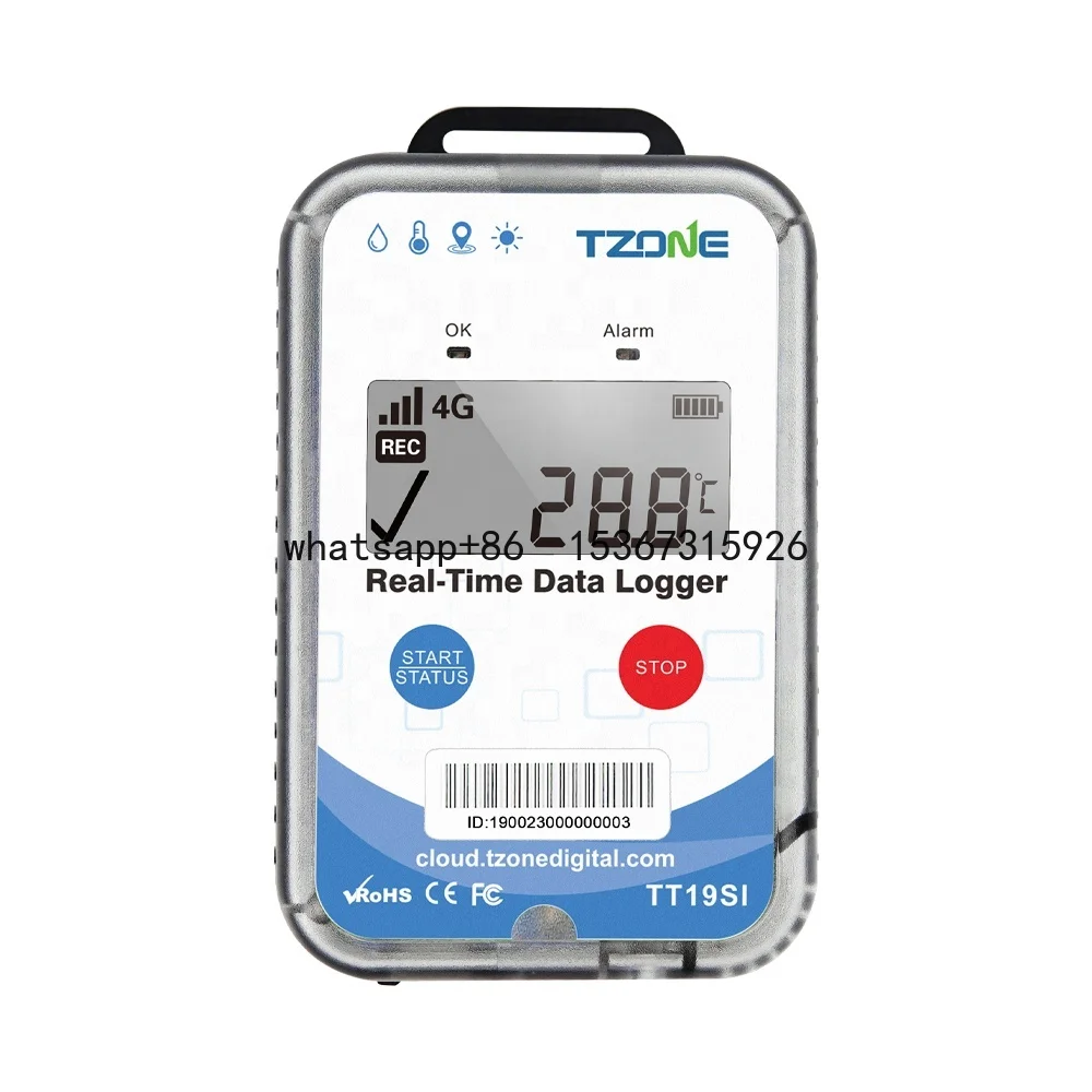 LCD Screen 4G GPRS Wireless Temperature Humidity and Positing Data logger