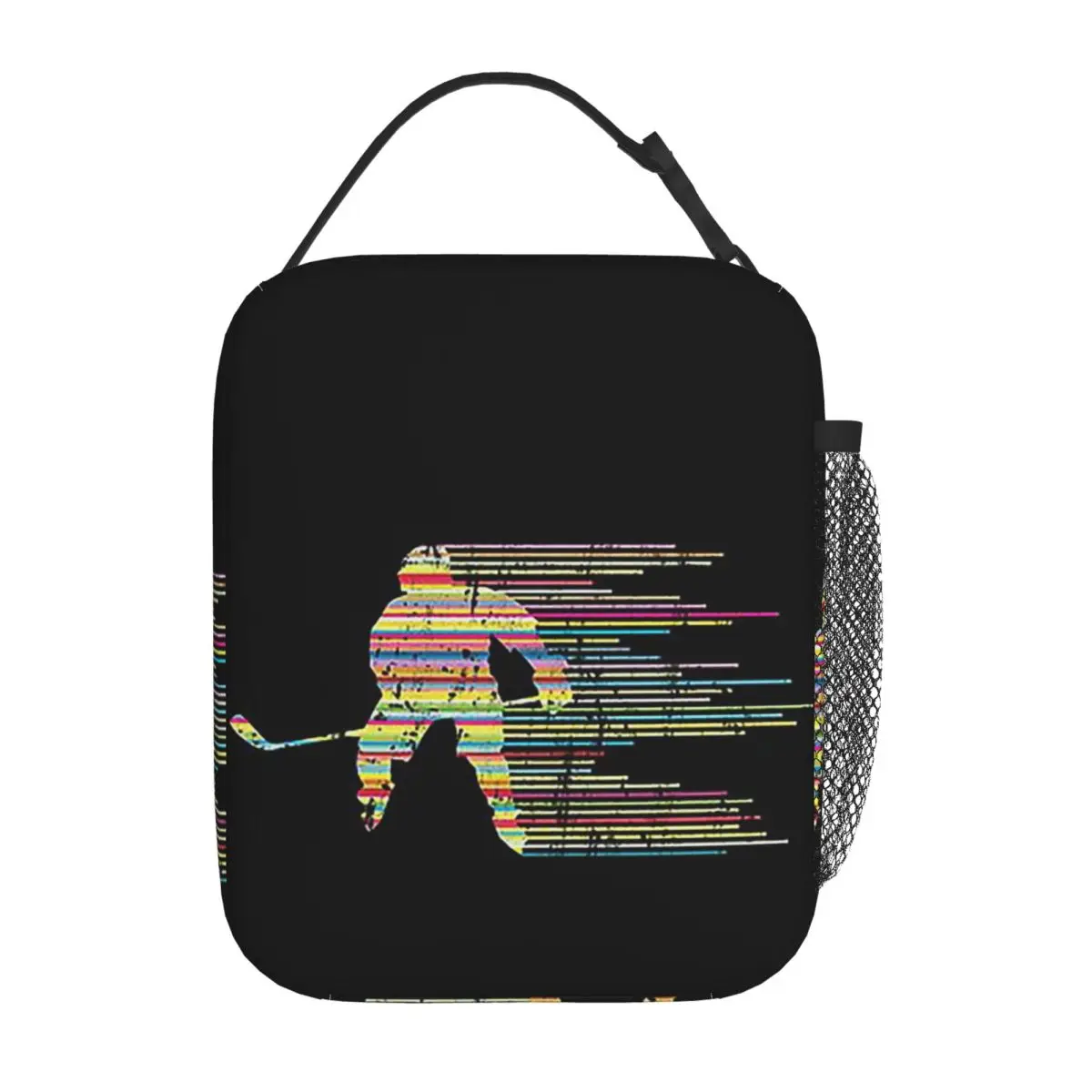 Ice Hockey Player Winter Sports Skater Gift Insulated Lunch Bag for Women Children Leakproof Food Boxes Thermal Lunch Box Tote