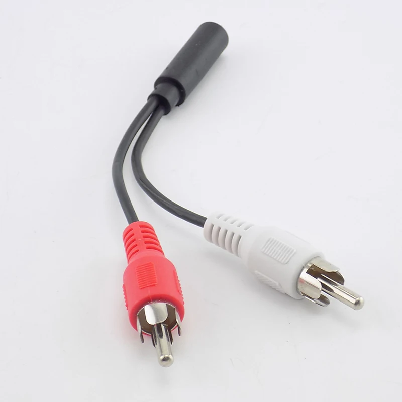 Audio Cable 3.5mm Female to 2 Male RCA Splitter Converter Adapter Aux Extension Cord Y-Cable For Laptop MP3/MP4 Conversion Line
