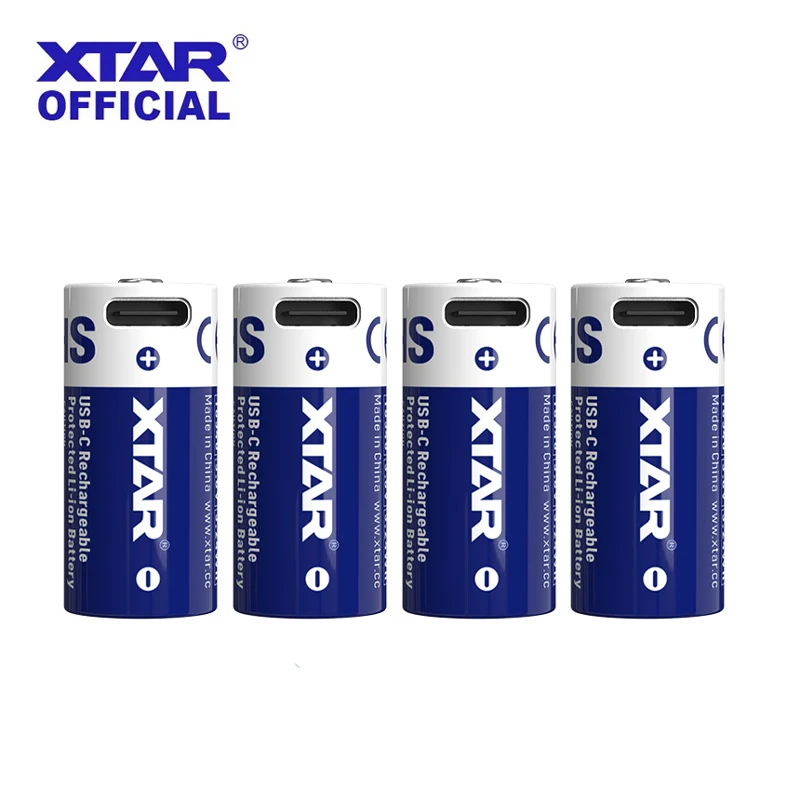 XTAR 3.6V 16340 USB-C 900mAh Rechargeable Li-ion Battery with Protection board Fast Charging Safe High Capacity 500+ Cycles