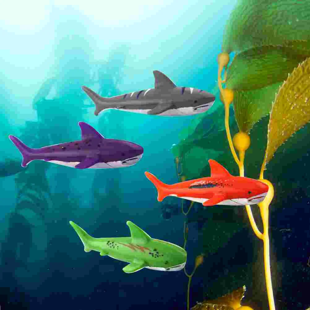 

4 Pcs Diving Toys Gliding Shark Throwing Rockets for Swimming Pool Use
