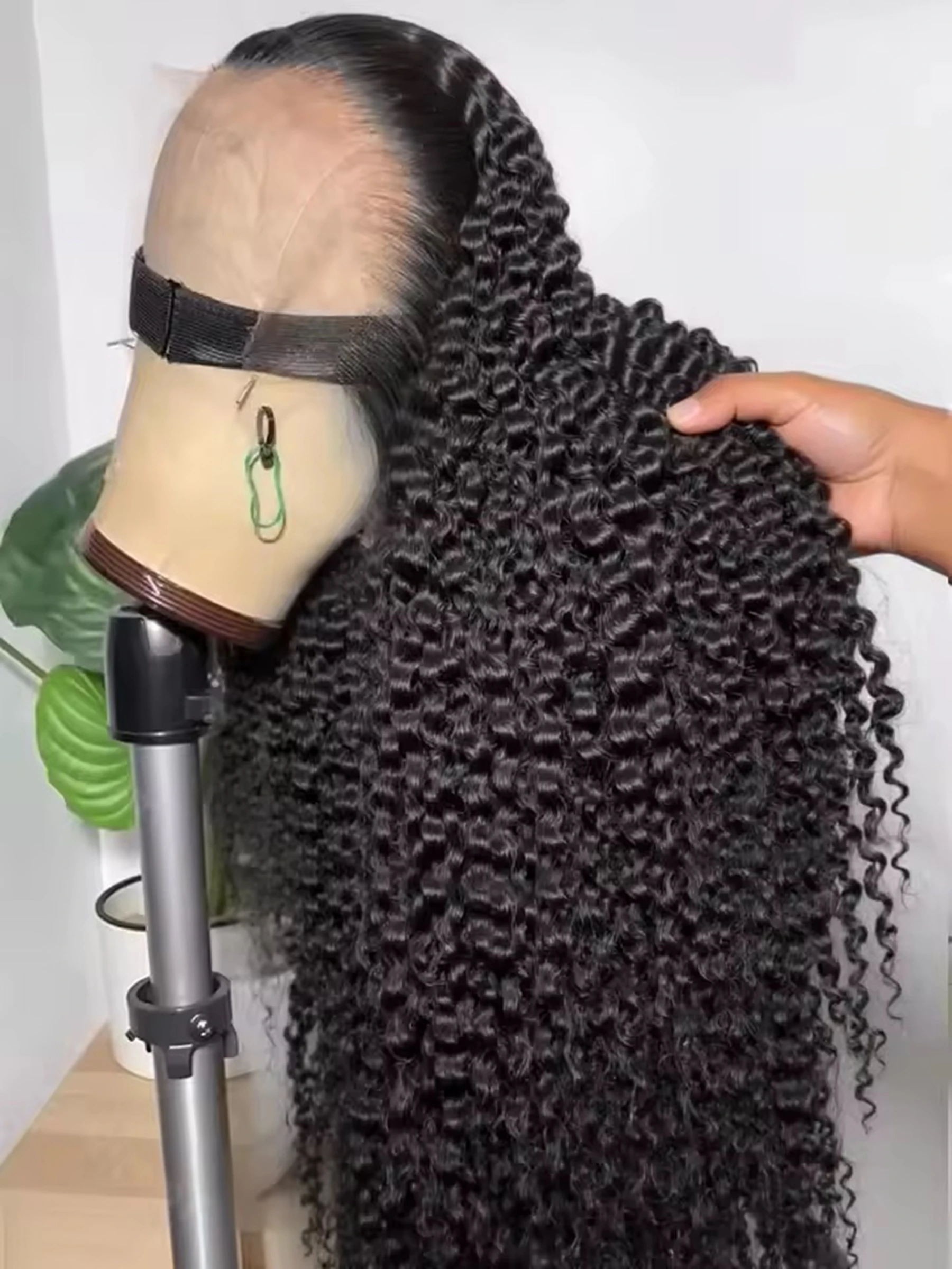 

Kinky Curly HD Full Lace Frontal 13X4X1 Wig For Black Women Mother Gifts Preplucked With Baby Hair Heat Resistant Fiber Soft