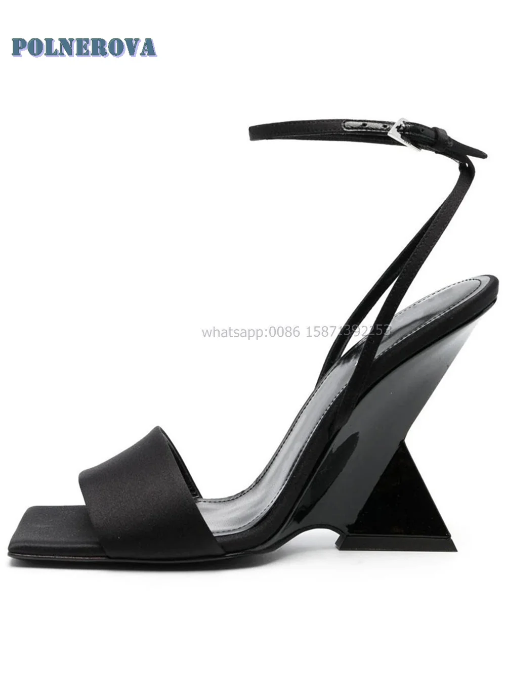 

Straight Strap Strange Style Sandals Open Toe Height Increasing Solid Large Size Runway Show Shoes Sexy Spicy Girl Shoes Summer