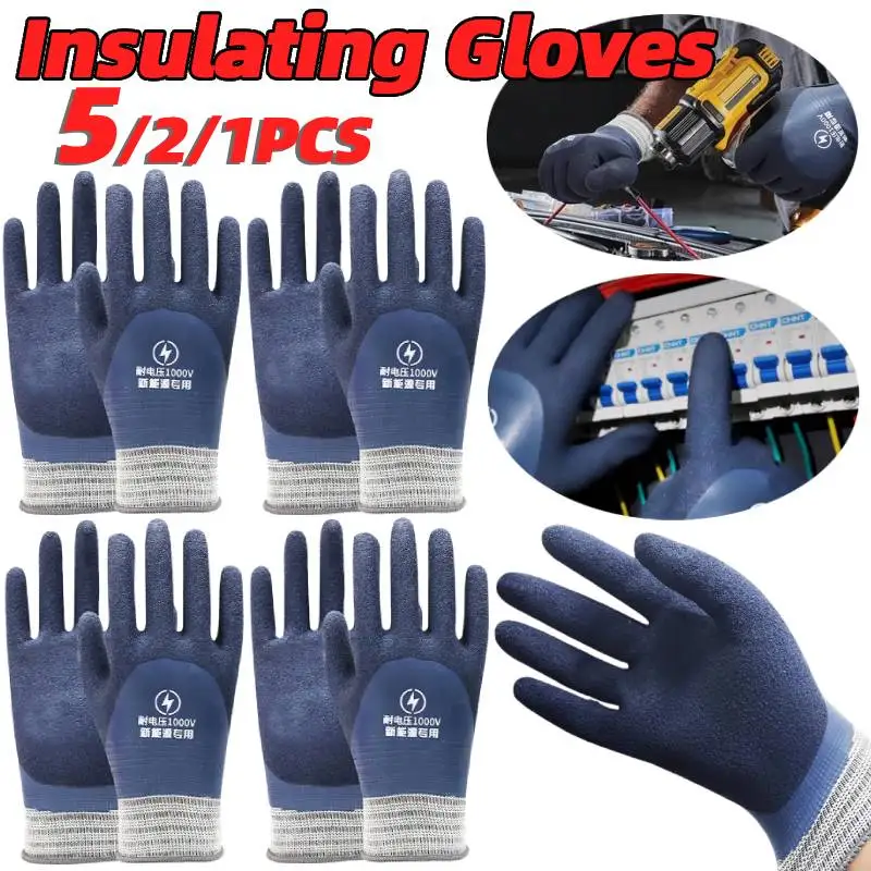 

1/2/5 шт. устойчивые к напряжению электрические перчатки 1000 В резиновые рабочие перчатки электрически изолированные перчатки электрики предотвращают ударам