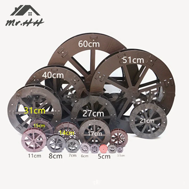 

1pcs 3.5CM-15CM Diameter Black Water Wheel Decorative Ornaments Living Room Zhaocai Rockery Water Fountain Plastic Water Wheel