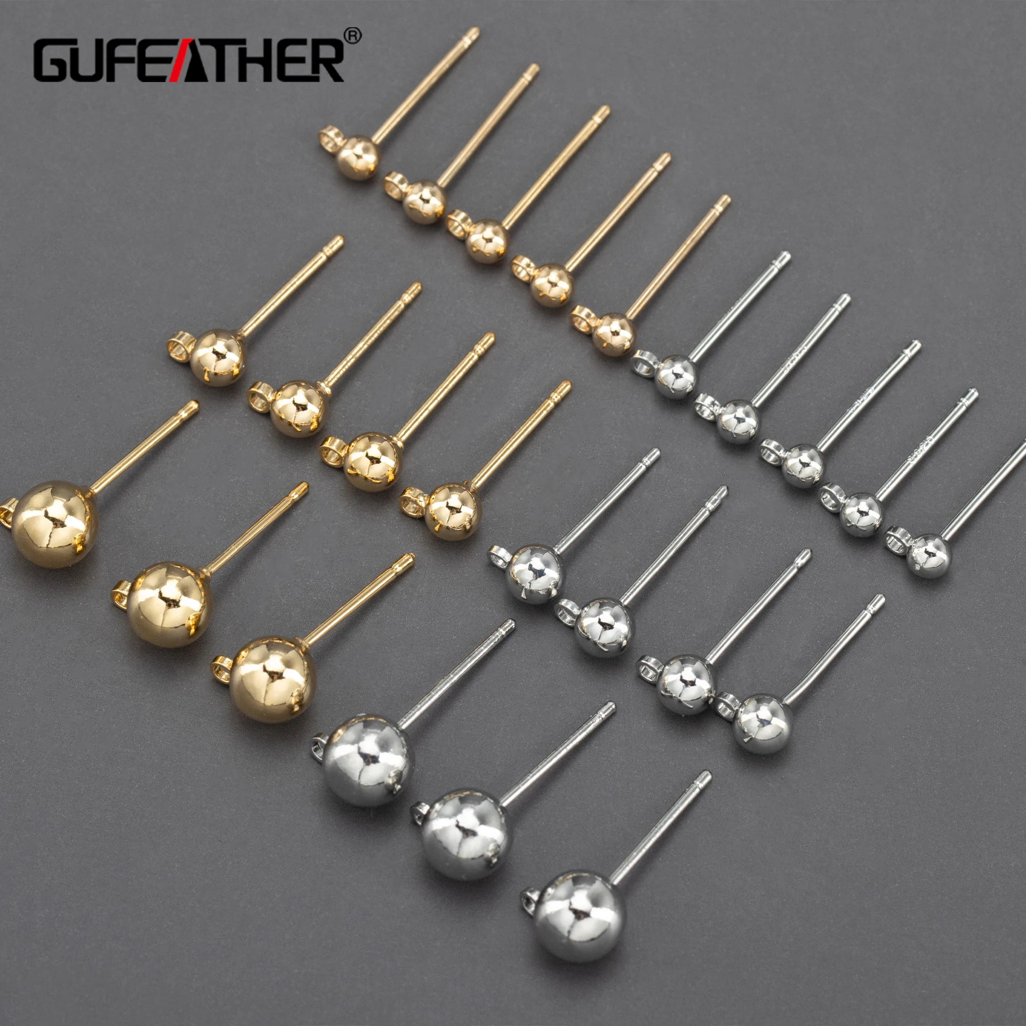 GUFEATHER M575,jewelry accessories,18k gold plated,copper,pass REACH,nickel free,stud earring,jewelry making findings,100pcs/lot