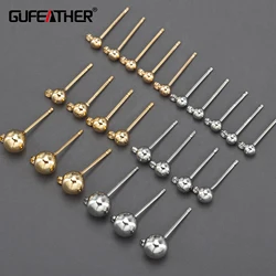 GUFEATHER M575,jewelry accessories,18k gold plated,copper,pass REACH,nickel free,stud earring,jewelry making findings,one pack