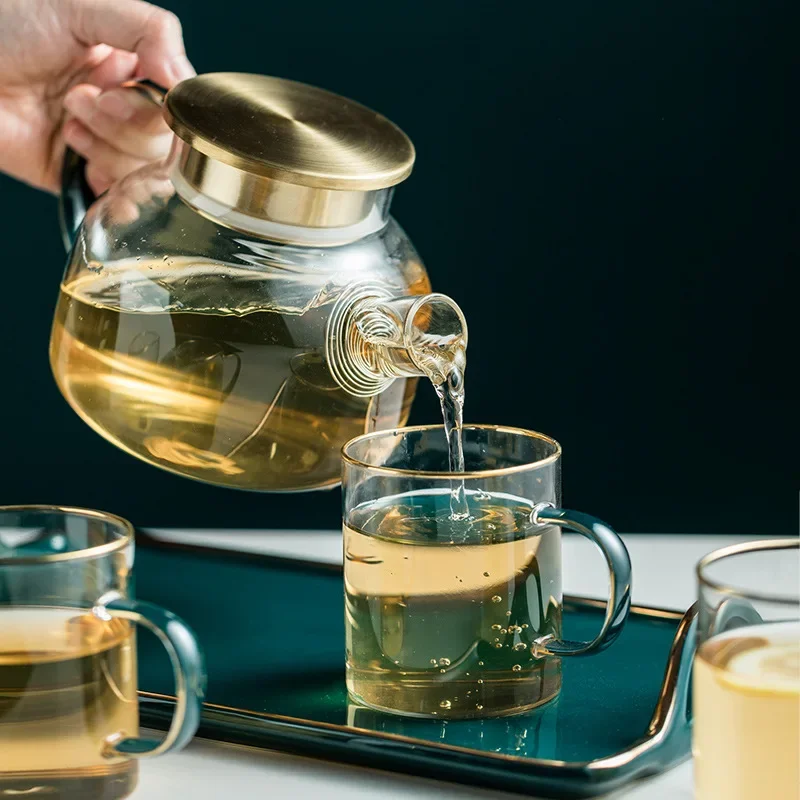 LingAo-Large Capacity Cold Kettle, High Temperature Resistant, Household Suit, Nordic Glass Kettle, High Appearance