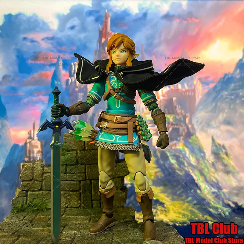 

In Stock 1/12 Scale Male Clothes Cloak Link Brave Youth Adventure Journey Classic Games For figma 6-inch Action Figure Soldier