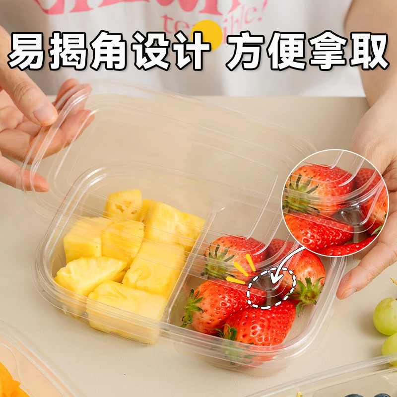 Customized. Spring Outing Picnic Box Disposable Fruit Separately Packed Outdoor Camping Fruit Cut Take out Box Food Packagi